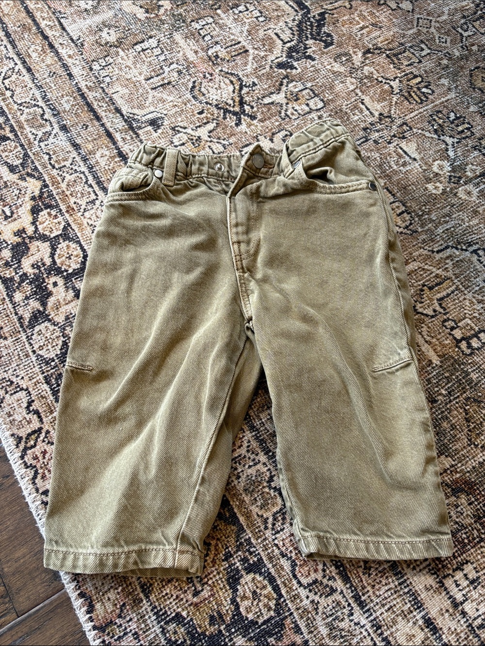 Zara Kids Olive Green Pull-On Jeans